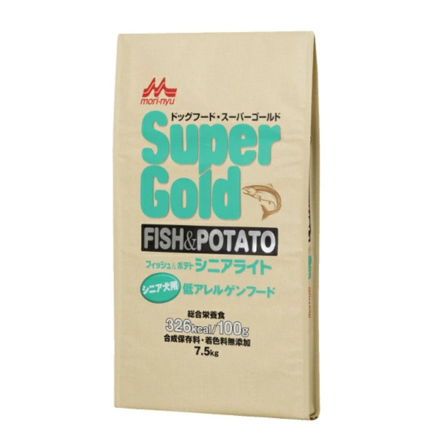 【賞味期限2026年11月30日】森乳　スーパーゴールド　フィッシュ＆ポテト　シニアライト 7.5kg