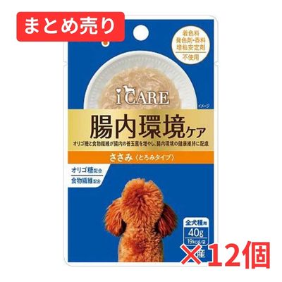 【賞味期限2027年9月30日】i CARE ドッグ 腸内環境ケア ささみ とろみタイプ 40g×12袋まとめ売り