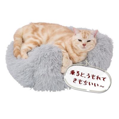 犬猫用ベッド 乗れてもぐれる ふわふわドームベッド レギュラー ムーングレイ