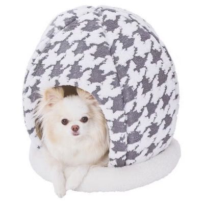 犬猫用ベッド あったかくつろぎベッド ハットドーム アッシュグレイ